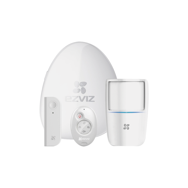 BS-113A - EZVIZ - Kit de Alarma Inalambrico / Incluye: 1 Hub, 1 Sensor PIR, 1 Contacto de Movimiento y 1 Control Remoto / Monitoreo por aplicación móvil EZVIZ