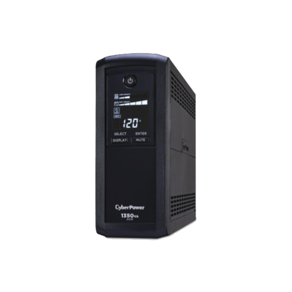 CP1350AVRLCD - CYBERPOWER - UPS 1350VA / 810W, Pantalla LCD inteligente, regulador de voltaje (AVR), 8 contactos, Tel/Red/Coax, No-Break con regulador, 3 años de garantía