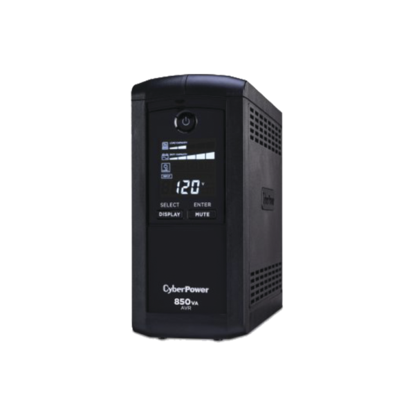 CP850AVRLCD - CYBERPOWER - UPS 850VA / 510W, Pantalla LCD inteligente, regulador de voltaje (AVR), 9 contactos, Tel/Red/Coax, No-Break con regulador, 3 años