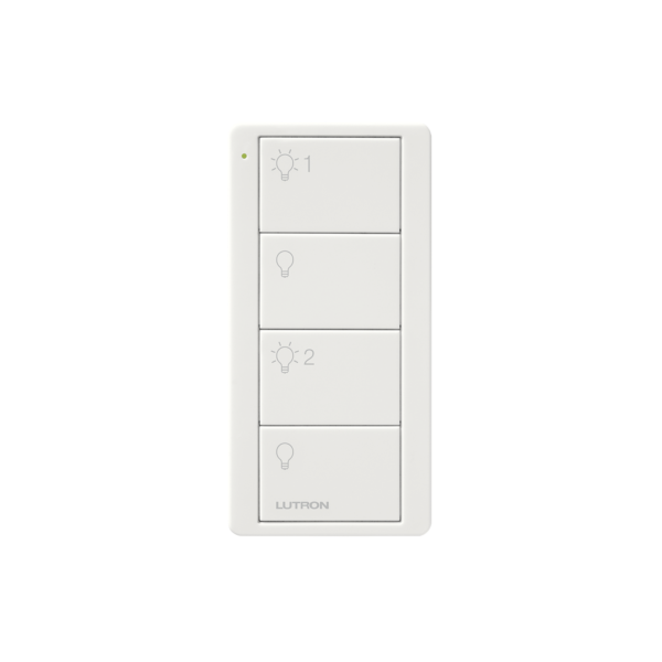 PJ24BGWHL21 - LUTRON ELECTRONICS - Control PICO 4 botones, 2 grupos, complemente con un atenuador o switch on/off