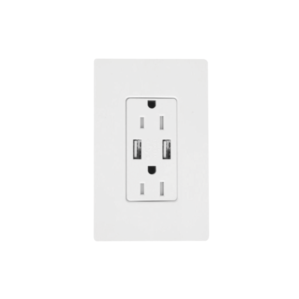 SCR15UBTRSW - LUTRON ELECTRONICS - Receptáculo 15 A con puerto USB