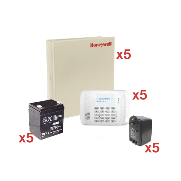 VISTA48-KIT5 - HONEYWELL - Kit de 5 Paneles VISTA48 con Bateria y Transformador