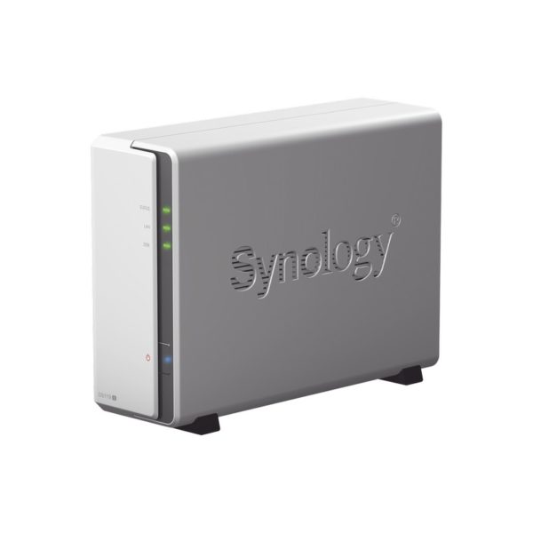 DS119J - SYNOLOGY - Servidor NAS de escritorio de 1 bahía / Hasta 12 TB / Soporta hasta 5 cámaras
