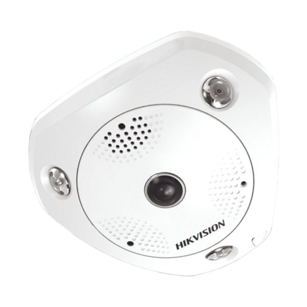 DS-2CD63C2F-IS - HIKVISION - Fisheye 12 Megapixel (4K) / 180° / 360° / 15 mts IR / WDR / PTZ Digital / PoE / MicroSD / Heat Map / Múltiples vistas / Entrada-Salida audio y alarma
