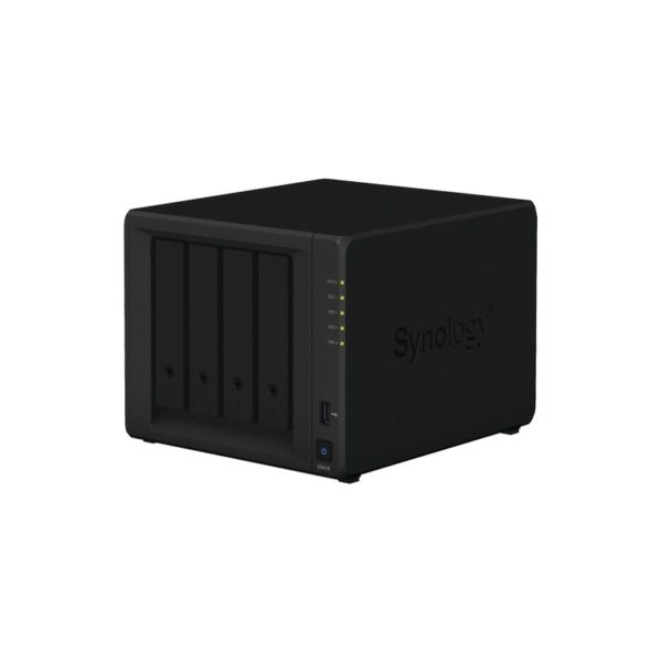 DS418 - SYNOLOGY - Servidor NAS de escrito de 4 bahías, soporta hasta 10TB por disco duro, hasta 30 cámaras