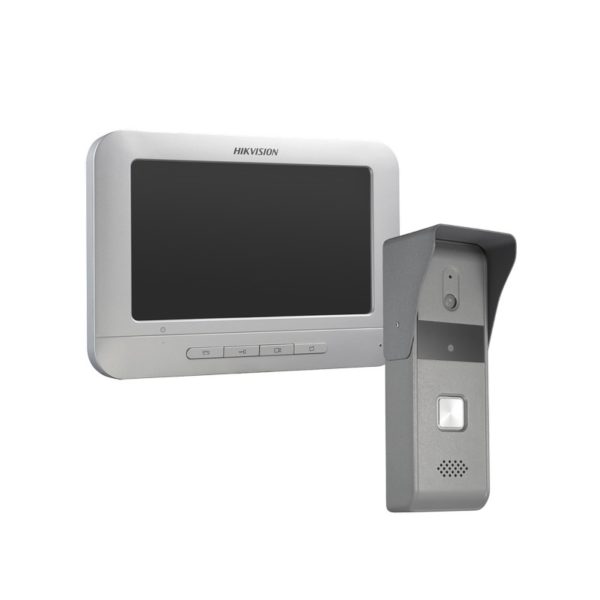 DSKIS203 - HIKVISION - Kit de Videoportero manos libres con pantalla LCD a color de 7 con frente de calle para exterior IP65