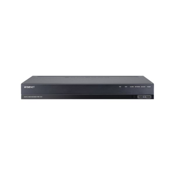 HRD-1641-8TB - SAMSUNG WISENET (HANWHA) - DVR 16 Canales hasta 4 Megapixel / Soporta 4 Tecnologías (AHD, TVI, CVI, CVBS) / Hasta 2HDDs / Entradas y Salidas de Audio y Alarma / Incluye 8TB