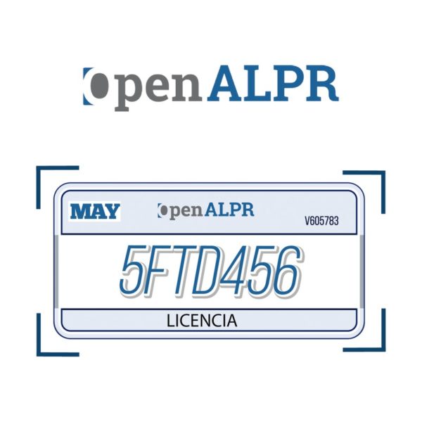OPENALPR-01 - OpenALPR - Licencia vitalicia para reconocimiento de placas y vehículos para 1 canal de video (DVR/NVR/Cámara IP) / Compatible con todas las marcas / Hasta 160 km/h