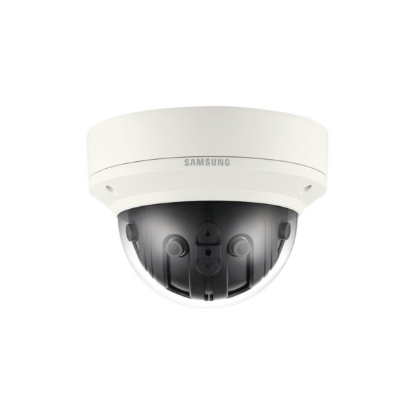 PNM-9020V - SAMSUNG WISENET (HANWHA) - Cámara Panorámica de 180° 7.3MP, Lente Fija Integrada de 3,6mm, Compatible con los Códecs H.265, H.264 y MJPEG, IP66, IK10