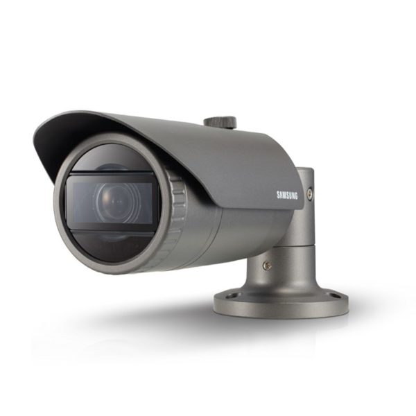 QNO-7080R - SAMSUNG WISENET (HANWHA) - Cámara Bala Antivandálica 4 Megapíxel / Lente Motorizado 2.8-12mm / IR 30M / WDR 120db / IP66 / H.265 & WiseStream
