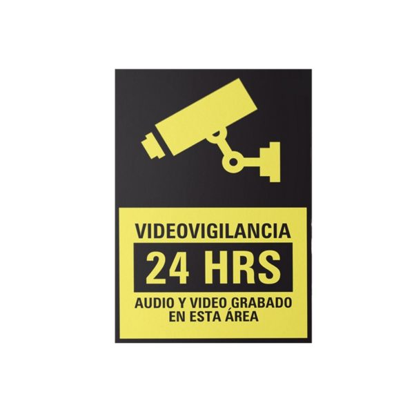 SYSLETVID/10 - SYSCOM - Letrero de Videovigilancia en Poliestireno / Paquete con 10