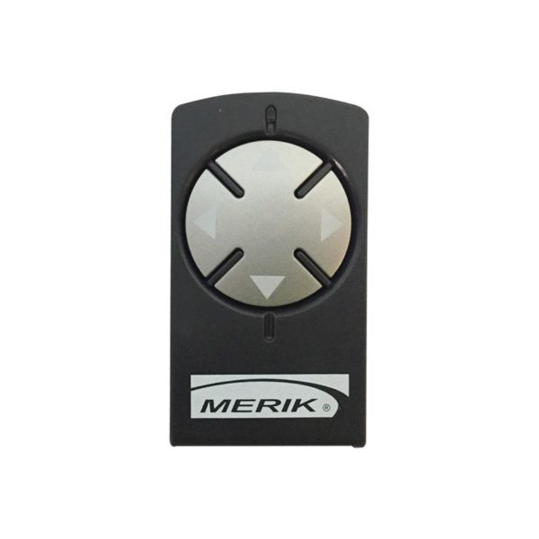 114000030 - MERIK - Control remoto / Transmisor de 4 canales modelo PR-2 / Compatible con brazos para puertas abatibles Merik 200M