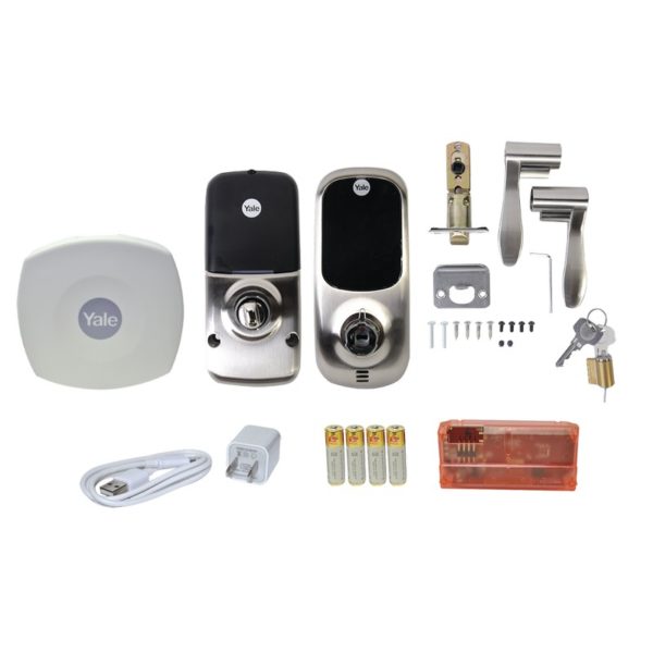 89369 - ASSA ABLOY - Kit de Hub con Cerradura YRL221 Real Living con Manija: Código y apertura SMARTPHONE en cualquier parte el Mundo