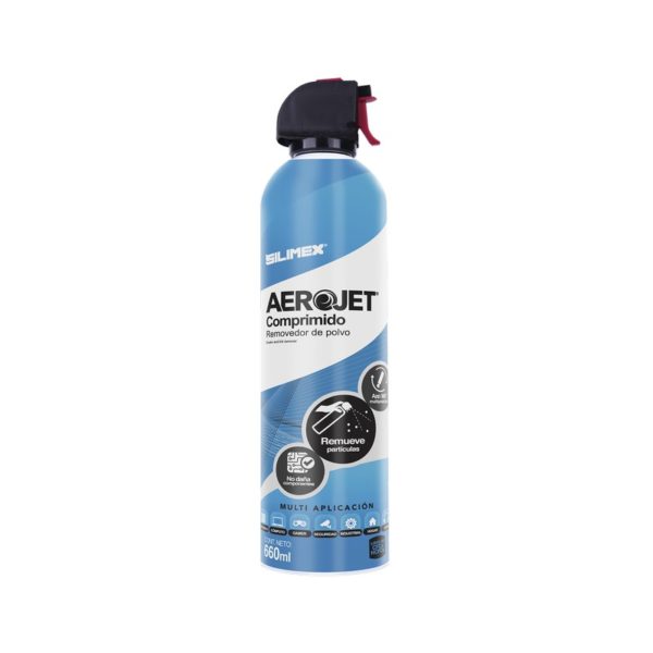 AEROJET360 - SILIMEX - Removedor de polvo y residuos (aire comprimido) para limpieza de equipos electrónicos, válvula anti-estallamiento 660 ml.