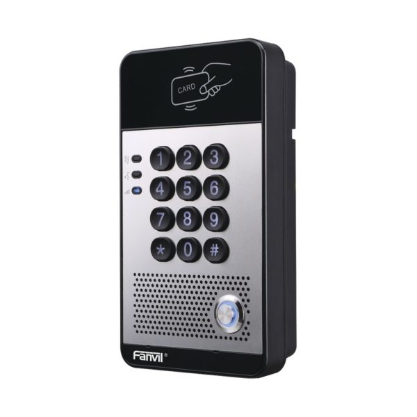 I20S - FANVIL - Portero IP con 2 líneas SIP, relevador integrado, teclado numérico y lectora de tarjetas RFID para control de acceso, PoE