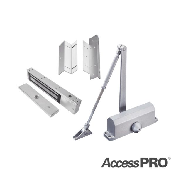 KITACCESS600 - ACCESSPRO - KIT INC CHAPA MAGNETICA DE 600LBS  / MONTAJE TIPO Z Y L  / CIERRA PUERTAS