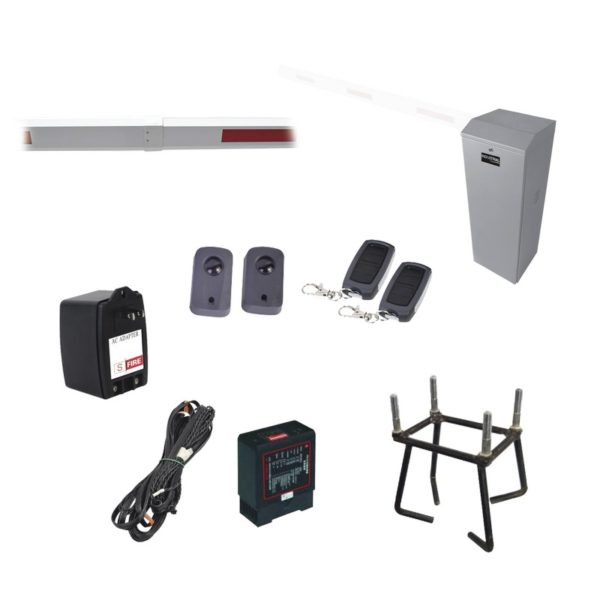 KIT-XBS-L - AccessPRO Industrial - Kit COMPLETO Barrera Izquierda XB / Brazo telescópico 3.6 ~ 5.5 M / Incluye Sensor de masa, Transformador, Lazo, Ancla, Fotoceldas y 2 Controles Inalámbricos