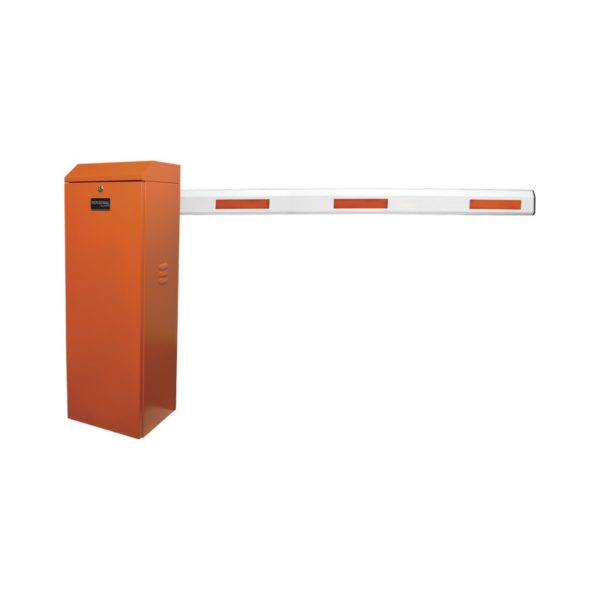 XBS-5000-RN - AccessPRO Industrial - Barrera vehicular derecha / Soporta brazo de hasta 5.5 m / Final de carrera ajustable por programación / Movimiento fluido / Diseño elegante color naranja