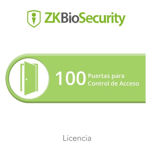 ZK-BS-AC-100 - ZKTECO - Licencia para ZKBiosecurity permite gestionar hasta 100 puertas para control de acceso