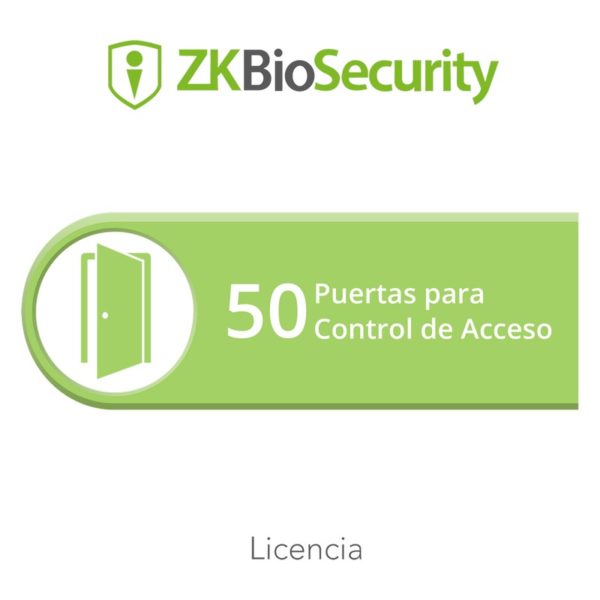 ZK-BS-AC-50 - ZKTECO - Licencia para ZKBiosecurity permite gestionar hasta 50 puertas para control de acceso