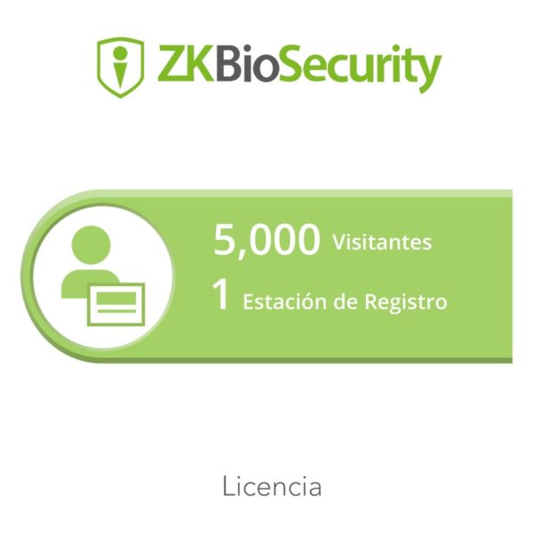 ZK-BS-VIS-P1 - ZKTECO - Licencia para ZKBiosecurity permite la gestion de 5 mil visitantes y 1 estacion de registro