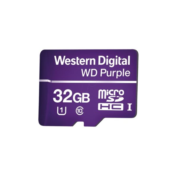 WD32MSD - Western Digital (WD) - Memoria microSD de 32GB PURPLE, Especializada Para Videovigilancia